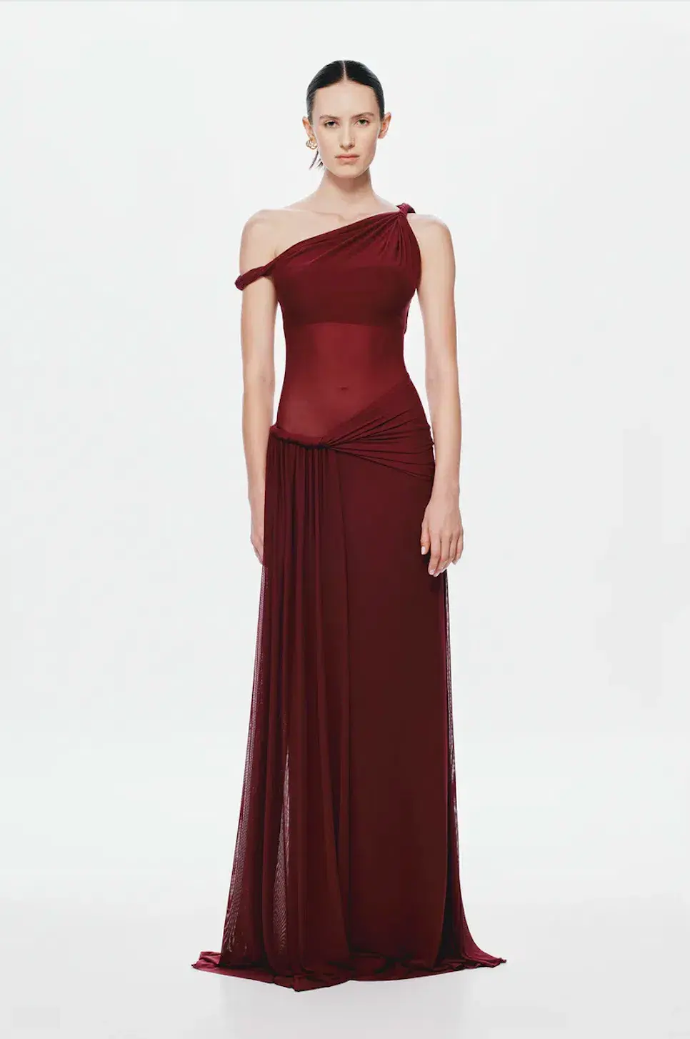 Misha The Sisal Mesh Maxi Dress in Port Size S/AU8 for rent on The Volte - main image