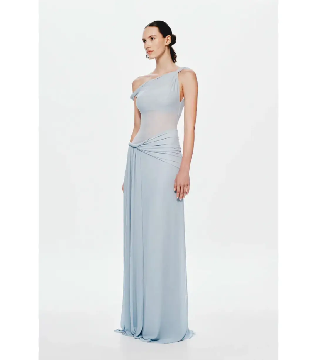 Misha The Sisal Mesh Maxi Dress in Dove Blue Size XS / AU 6 for rent on The Volte - main image