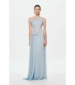Misha The Sisal Mesh Maxi Dress in Dove Blue Size XS / AU 6 for rent on The Volte - image 1
