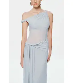 Misha The Sisal Mesh Maxi Dress in Dove Blue Size XS / AU 6 for rent on The Volte - image 3