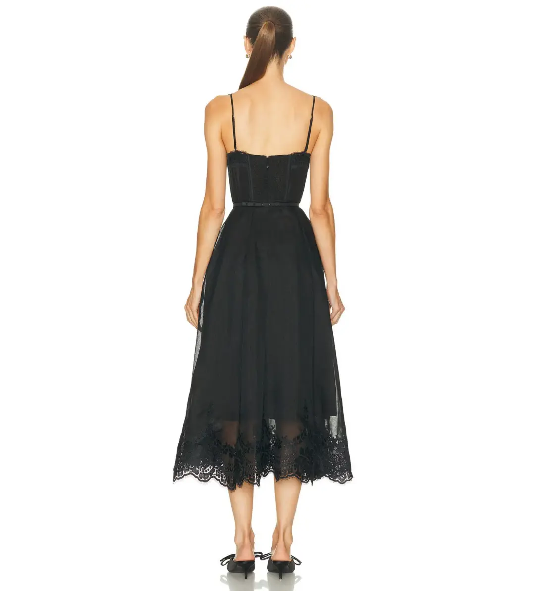 Zimmermann Hypnotic Lace Trim Gown Black Size 1 AU 10 for rent on The Volte - main image