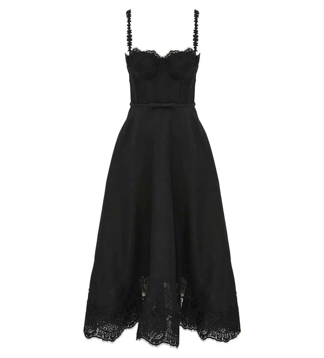 Zimmermann Hypnotic Lace Trim Gown Black Size 1 AU 10 for rent on The Volte - main image