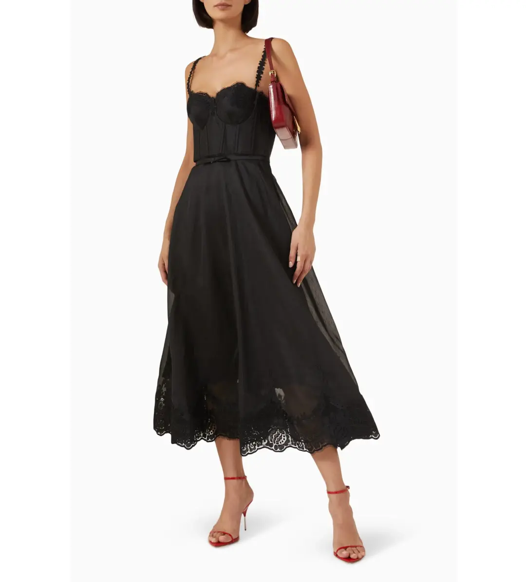 Zimmermann Hypnotic Lace Trim Gown Black Size 1 AU 10 for rent on The Volte - main image