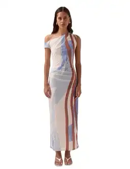 Sovere Hunter Mesh Maxi Dress Blue Size 8 for rent on The Volte - image 2
