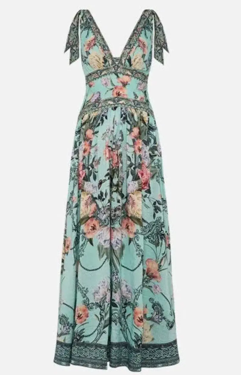 Camilla Tie Shoulder Dress Petal Promise Land Size S AU 10 for rent on The Volte - main image