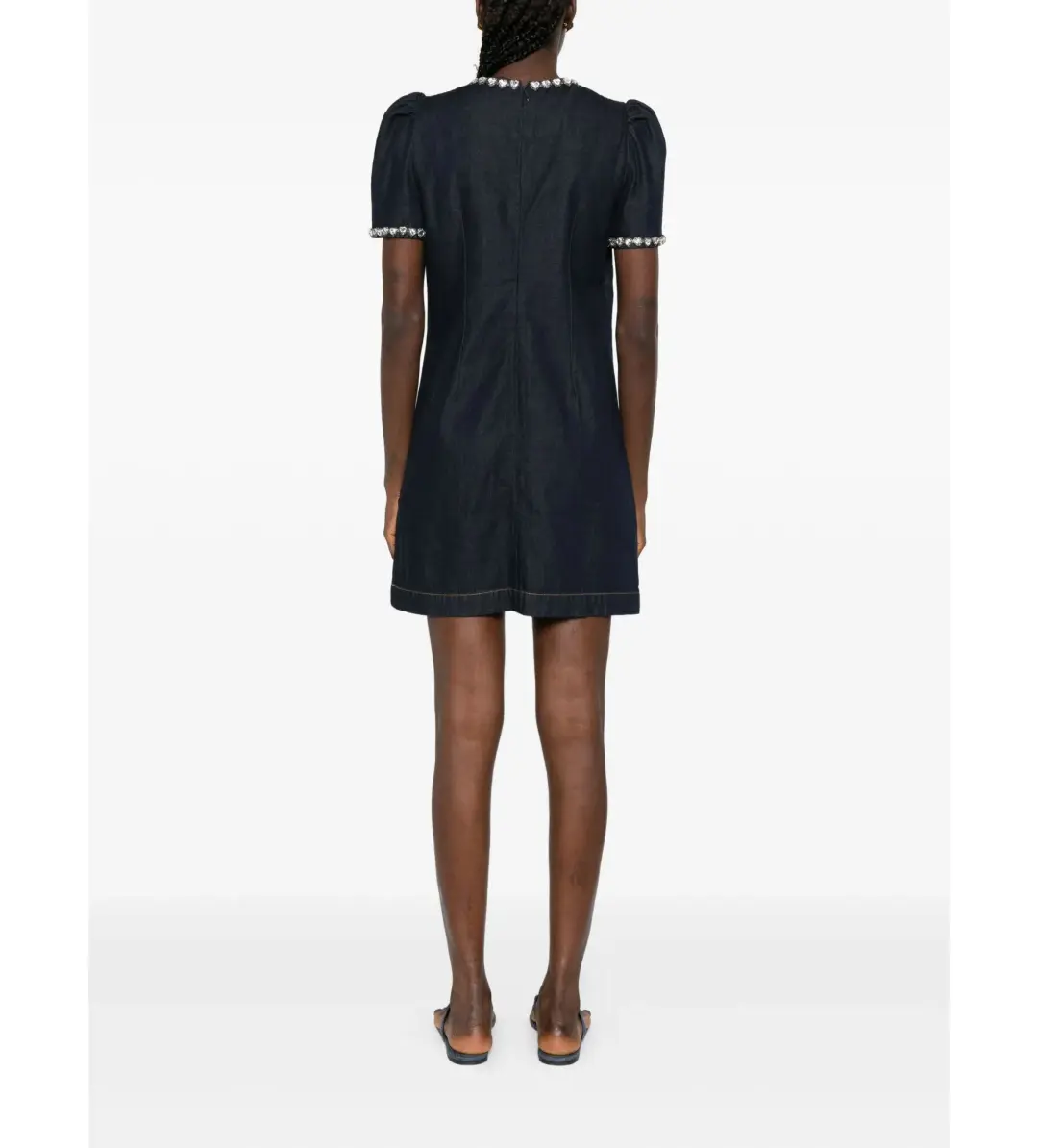 Zimmermann Embellished Denim Mini Dress in Black Size 2/AU 12 for rent on The Volte - main image
