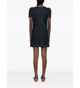 Zimmermann Embellished Denim Mini Dress in Black Size 2/AU 12 for rent on The Volte - image 4