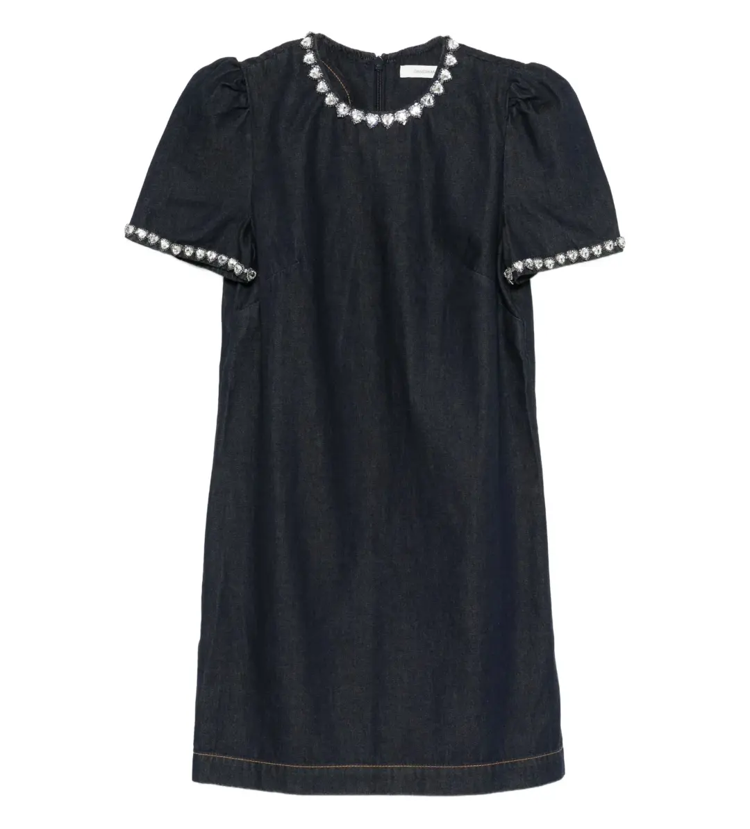 Zimmermann Embellished Denim Mini Dress in Black Size 2/AU 12 for rent on The Volte - main image