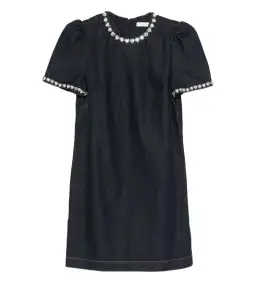 Zimmermann Embellished Denim Mini Dress in Black Size 2/AU 12 for rent on The Volte - image 5