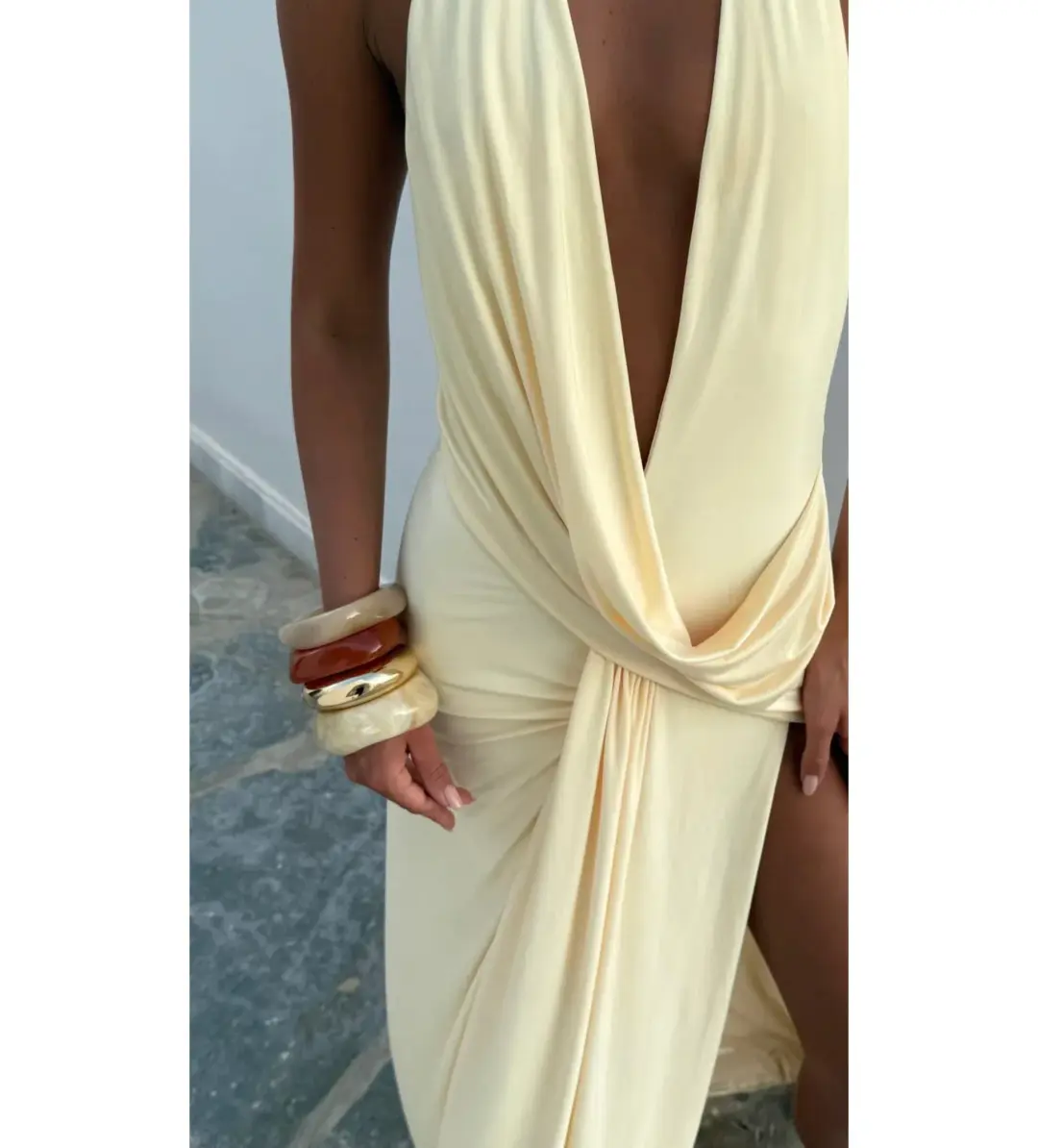 Natalie Rolt Winona Gown Lemon Size 0/AU 6 for rent on The Volte - main image