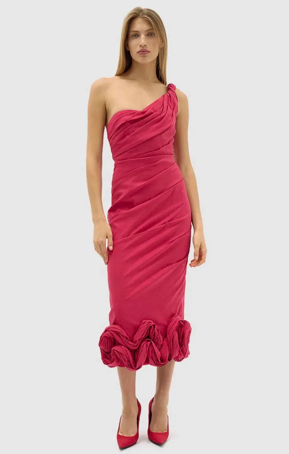 Rachel Gilbert Ochre Midi Dress Red Size 0 / AU 6 for rent on The Volte - main image