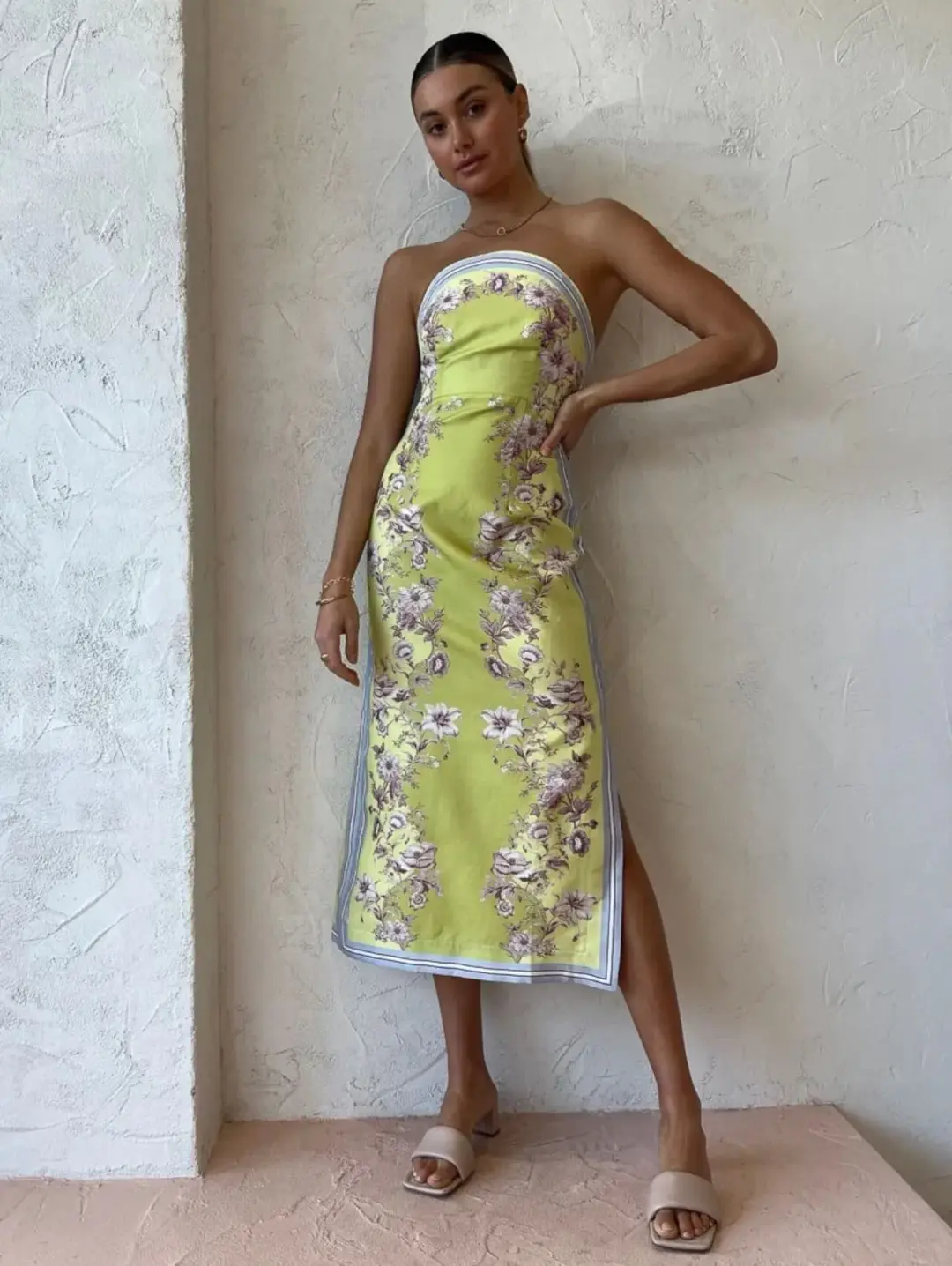 Alemais Marlow Bodice Dress Multi Print Size 8 for rent on The Volte - main image