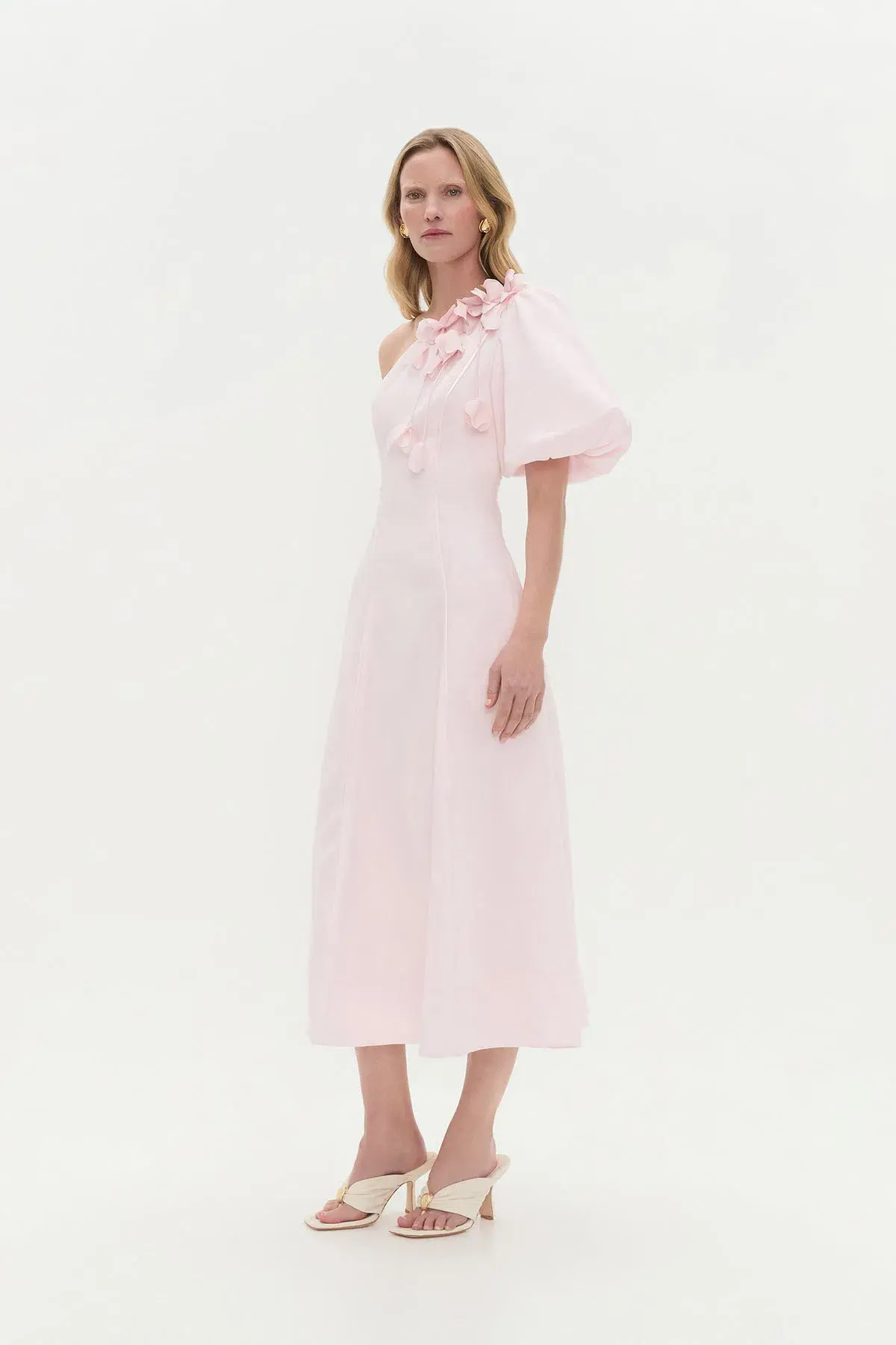 Aje Camille Midi Dress in Pastel Pink Size 8 - Image 4
