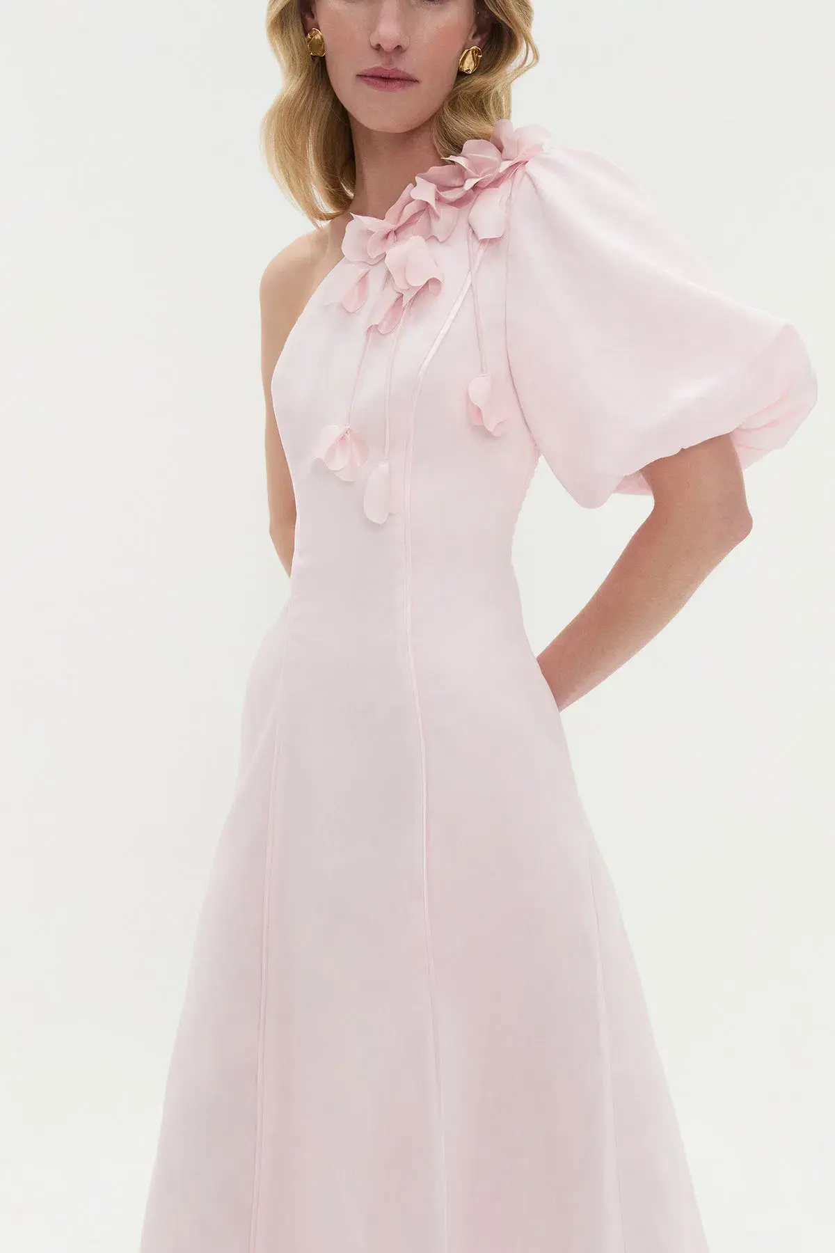 Aje Camille Midi Dress in Pastel Pink Size 8 - Image 3