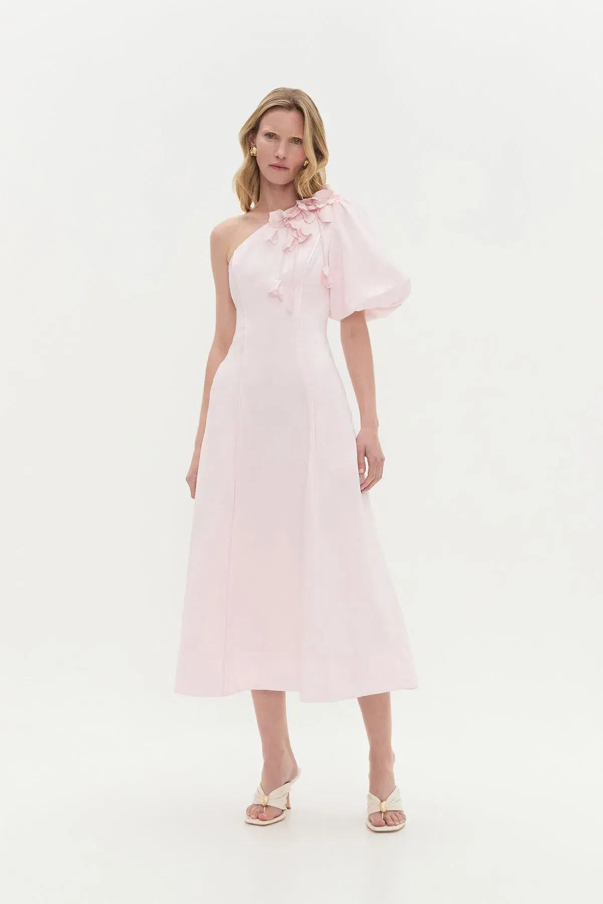 Aje Camille Midi Dress in Pastel Pink Size 8 - Image 1