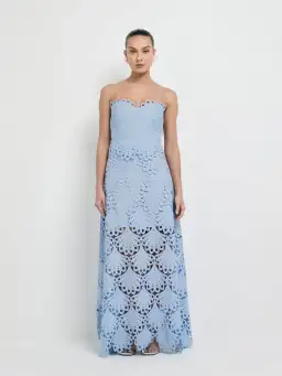 Sheike Ella Lace Maxi Dress Blue Size AU 8