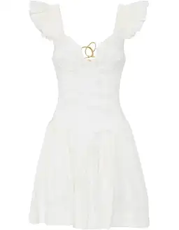 Aje Simone Frill Sleeve Mini Dress White Size 8 for rent on The Volte - image 5