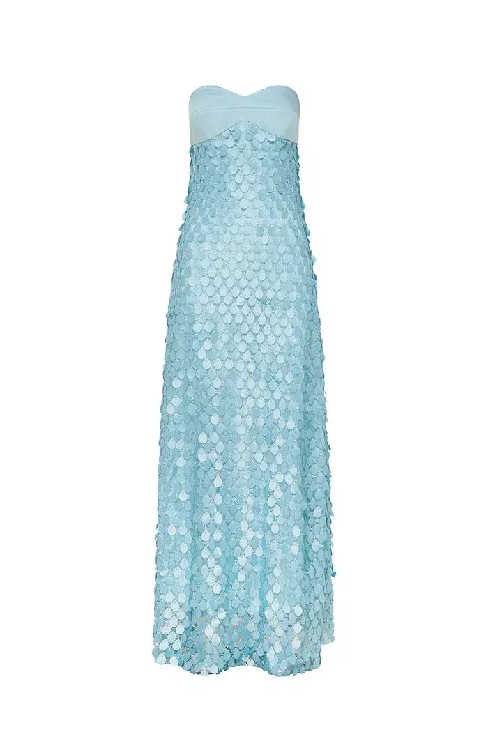 Manning Cartell Supreme Extreme Balconette Maxi Dress Acqua Spritz Size 8 for rent on The Volte - main image
