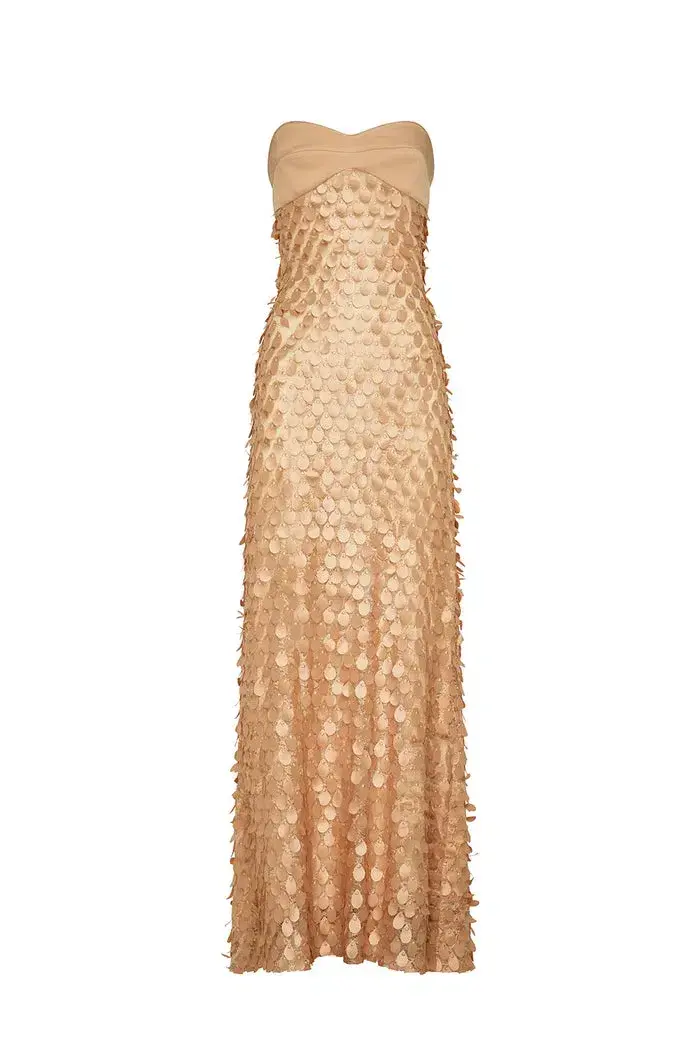Manning Cartell Supreme Extreme Balconette Maxi Dress Honeycomb Size 8 for rent on The Volte - main image