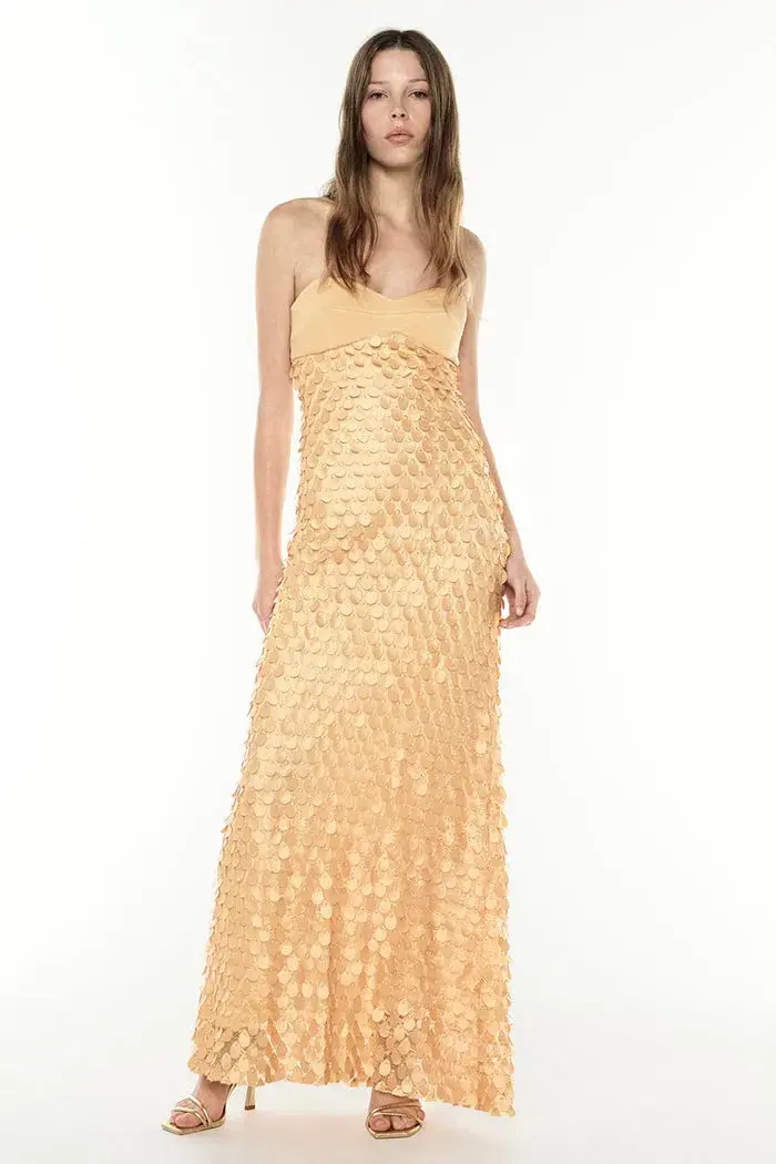 Manning Cartell Supreme Extreme Balconette Maxi Dress Honeycomb Size 8 for rent on The Volte - main image