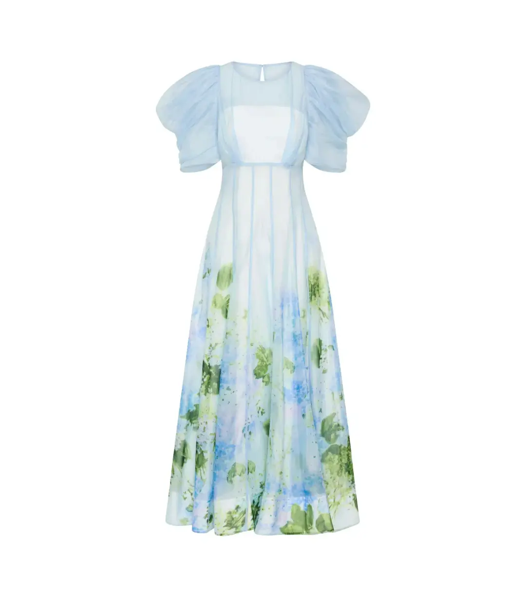Aje Clementine Midi Dress in Blue Hydrangea Size AU 10 for rent on The Volte - main image