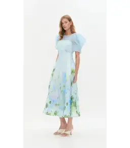 Aje Clementine Midi Dress in Blue Hydrangea Size AU 10 for rent on The Volte - image 2