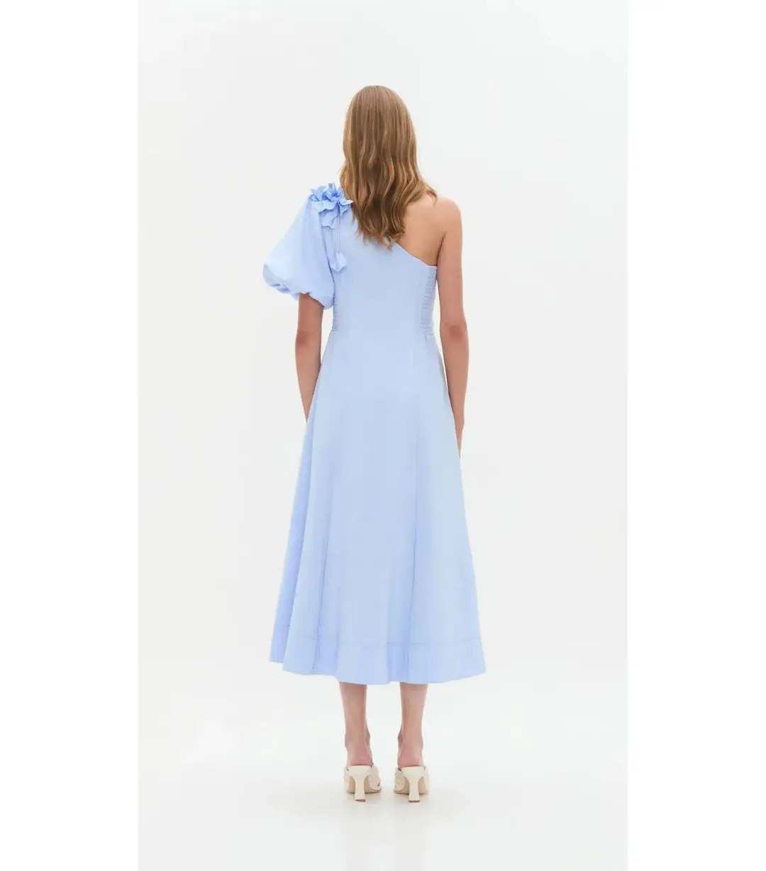 Aje Camille Midi Dress in Pale Blue Size AU 12 for rent on The Volte - main image