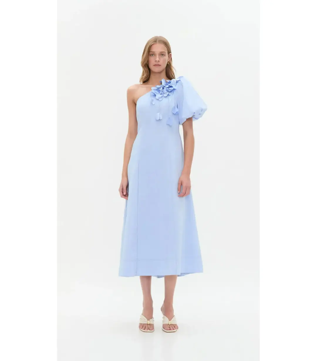 Aje Camille Midi Dress in Pale Blue Size AU 12 for rent on The Volte - main image