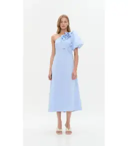 Aje Camille Midi Dress in Pale Blue Size AU 12 for rent on The Volte - image 1