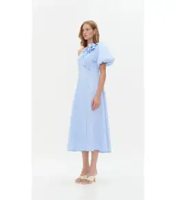 Aje Camille Midi Dress in Pale Blue Size AU 12 for rent on The Volte - image 2