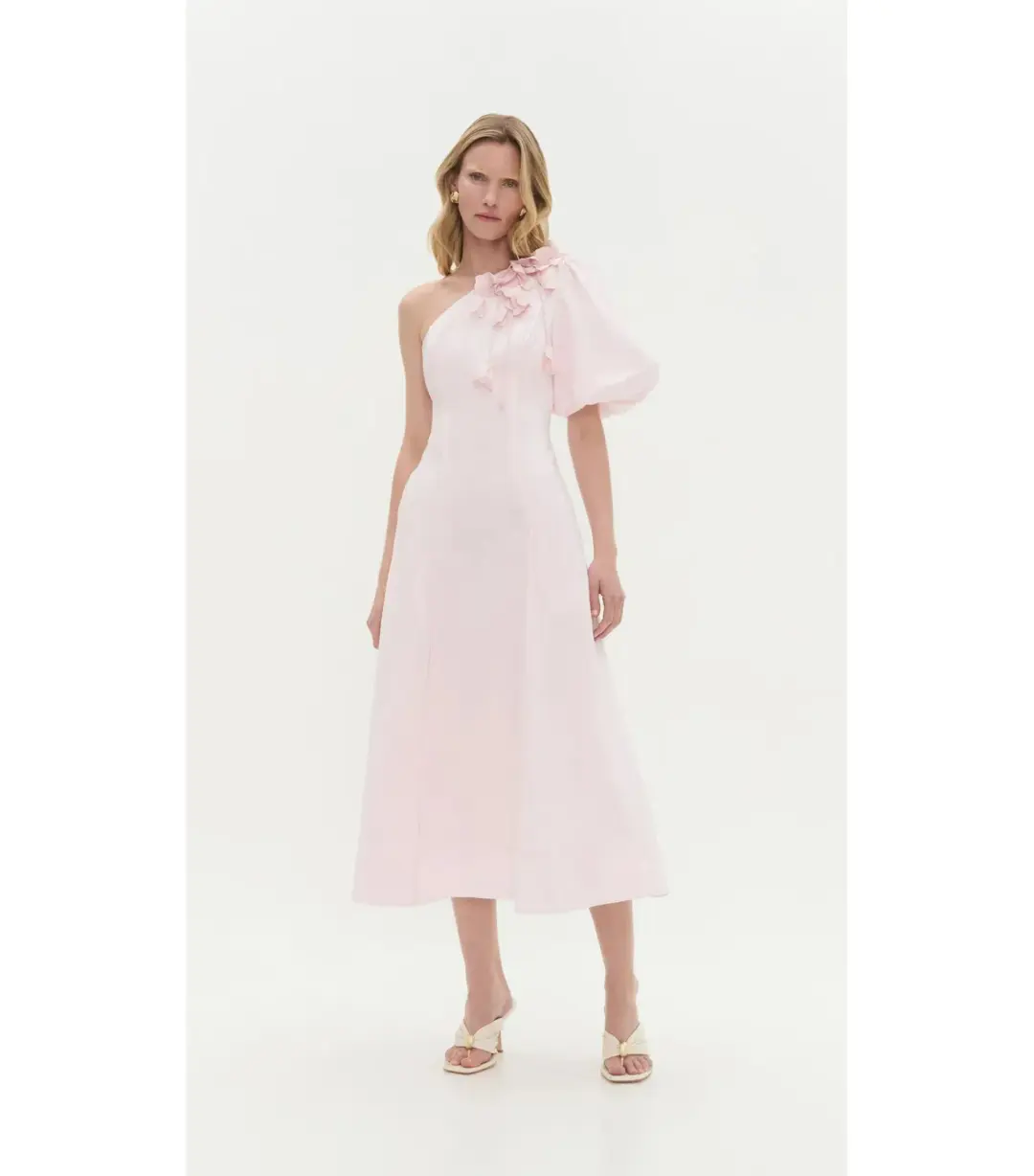 Aje Camille Midi Dress in Pastel Pink Size AU 10 for rent on The Volte - main image