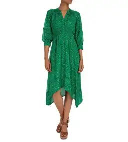 Ba&Sh Cyana Midi Dress Green Print Size 1/AU 8-10 for rent on The Volte - image 1