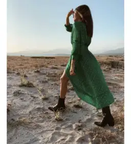 Ba&Sh Cyana Midi Dress Green Print Size 1/AU 8-10 for rent on The Volte - image 7