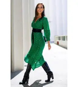Ba&Sh Cyana Midi Dress Green Print Size 1/AU 8-10 for rent on The Volte - image 8