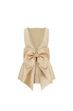Odd Muse The Ultimate Muse Bow Detail Mini Dress in Gold Size AU10 for rent on The Volte - image 3