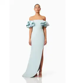 Elliatt Off Shoulder Dress Blue Size 12 for rent on The Volte - image 1