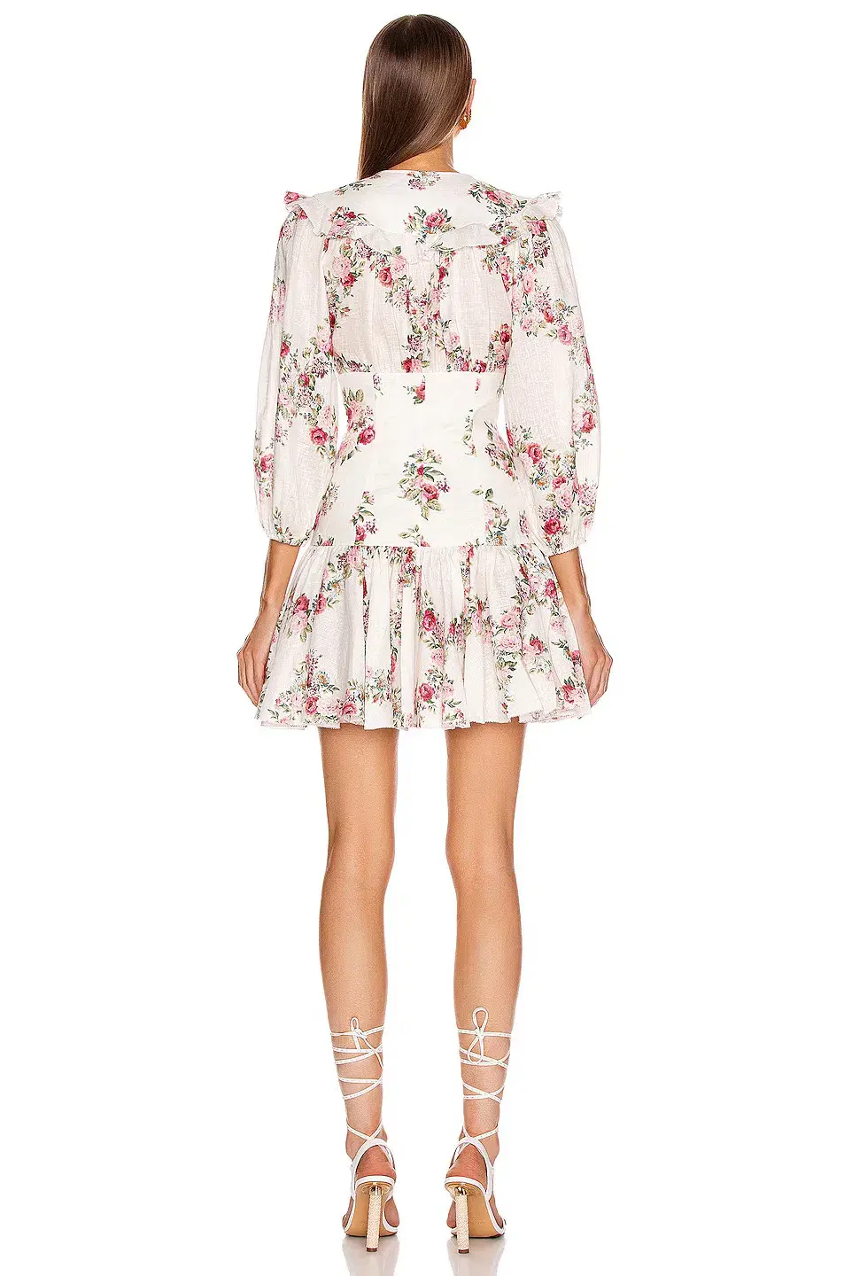 Zimmerman Honour Corset Mini Dress Cream Floral Print Size 6 - Image 2