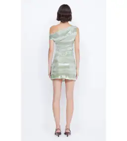 Bec & Bridge Brydie Asym Mini Dress in Mint Sequin Size AU10 for rent on The Volte - image 3