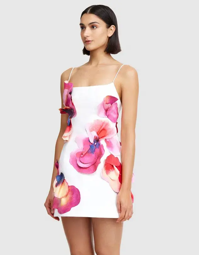 Acler Miltonrise Mini Dress White Floral Size 8 for rent on The Volte - main image