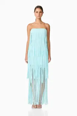 Elliatt Alya Tiered Maxi Dress in Blue Size 6