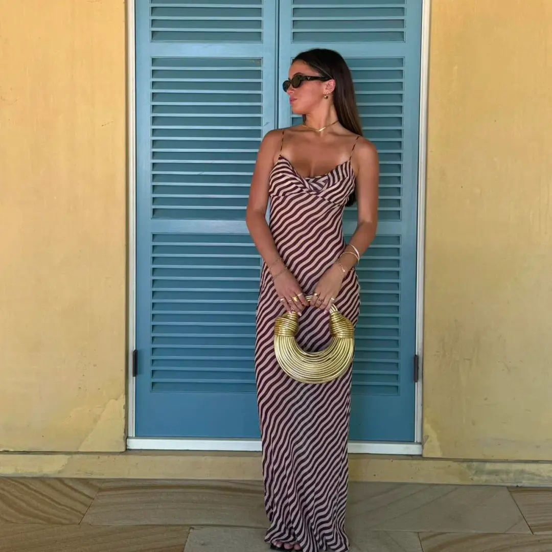 Rat and Boa Assisi Maxi Dress in Wave Print Size 8 for rent on The Volte - main image