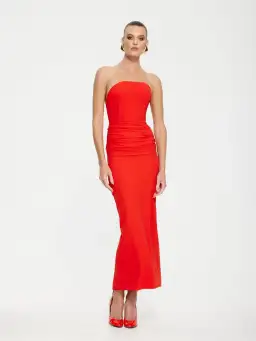 Effie Kats Astor Midi Dress Cherry Red Size 8
