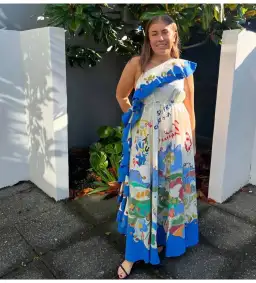 Alemais Nadia One Shoulder Ruffle Maxi Dress Multi Print Size 10 for rent on The Volte - image 2