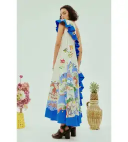 Alemais Nadia One Shoulder Ruffle Maxi Dress Multi Print Size 10 for rent on The Volte - image 4