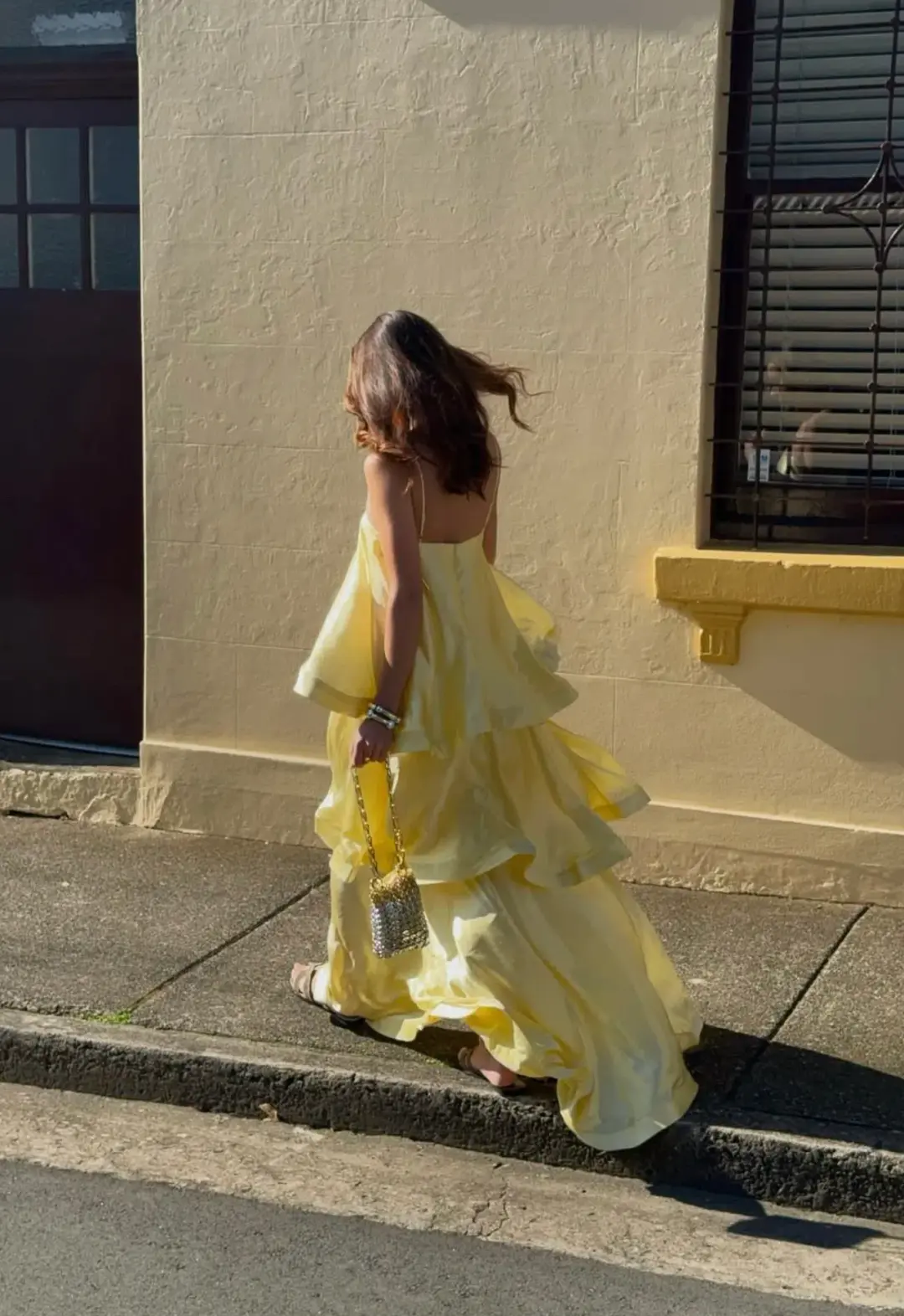 Elliatt Tilly Tiered Maxi Dress Yellow Size XS/Au 6 for rent on The Volte - main image