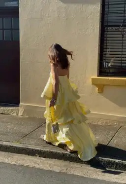 Elliatt Tilly Tiered Maxi Dress Yellow Size XS/Au 6 for rent on The Volte - image 1