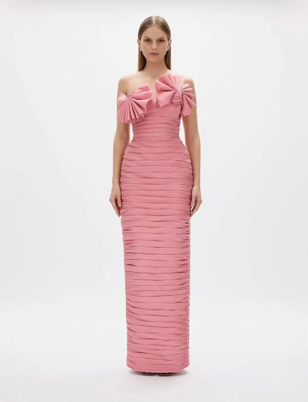 Rachel Gilbert Jensen Gown Pink 3/AU12 for rent on The Volte - main image