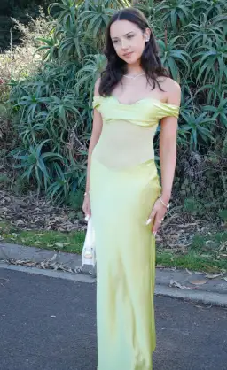 Natalie Rolt Gwynetth Gown Maxi Dress in Chartreuse Size S/AU 8 for rent on The Volte - image 8