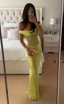 Natalie Rolt Gwynetth Gown Maxi Dress in Chartreuse Size S/AU 8 for rent on The Volte - image 3