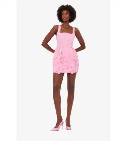 Leo Lin Piper Floral Appliqué Bell Shape Mini Dress Baby Pink Size 14 for rent on The Volte - image 1